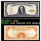 1907 $10 Large Size Gold Certificate Grades xf Sig
