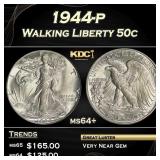 1944-p Walking Liberty Half Dollar 50c Grades Choi