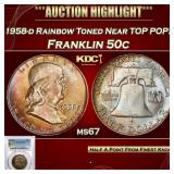 *Highlight* PCGS 1958-d Franklin Half Dollar Rainb