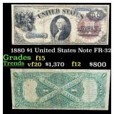 1880 $1 United States Note Grades f+ FR-32