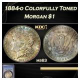 PCGS 1884-o Morgan Dollar Colorfully Toned $1 ms63