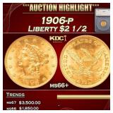*Highlight* 1906-p Gold Liberty Quarter Eagle $2 1