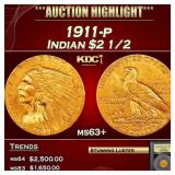 *Highlight* 1911-p Gold Indian Quarter Eagle $2 1/