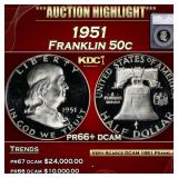 *Highlight* 1951 Proof Franklin Half Dollar 50c pr