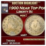 *Highlight* 1900 Liberty Nickel Near Top Pop! 5c m