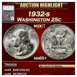 *Highlight* 1932-s Washington Quarter 25c ms65+ SE