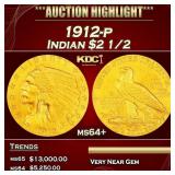 *Highlight* 1912-p Gold Indian Quarter Eagle $2 1/