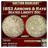 *Highlight* 1853 Arrows & Rays Seated Half Dollar