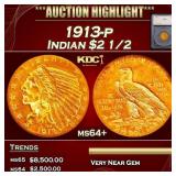 *Highlight* 1913-p Gold Indian Quarter Eagle $2 1/