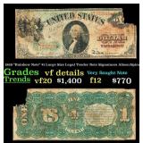 1869 "Rainbow Note" $1 Large Size Legal Tender Not