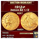 *Highlight* 1912-p Gold Indian Quarter Eagle $2 1/