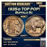 *Highlight* 1935-d Buffalo Nickel TOP POP! 5c ms67