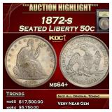 *Highlight* 1872-s Seated Half Dollar 50c Choice+