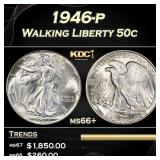 1946-p Walking Liberty Half Dollar 50c Grades GEM+