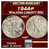 *Highlight* 1944-p Walking Liberty Half Dollar 50c