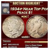 *Highlight* 1934-p Peace Dollar Near Top Pop! $1 m