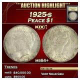 *Highlight* 1925-s Peace Dollar $1 Choice+ Unc USC