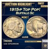 *Highlight* 1915-p Buffalo Nickel Top Pop! 5c ms68