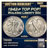 *Highlight* 1942-p Walking Liberty Half Dollar TOP