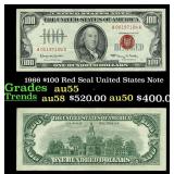 1966 $100 Red Seal United States Note Grades Choic
