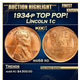*Highlight* 1934-p Lincoln Cent TOP POP! 1c ms68 r