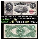 1917 $2 Large Size Legal Tender Note Thomas Jeffer