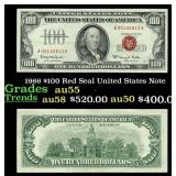 1966 $100 Red Seal United States Note Grades Choic