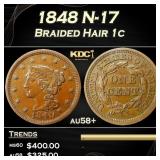 1848 Braided Hair Large Cent N-17 1c Grades Choice