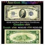1934b $10 Blue Seal Silver Certificate Grades vf+