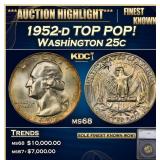 *Highlight* 1952-d Washington Quarter TOP POP! 25c