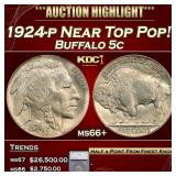 *Highlight* 1924-p Buffalo Nickel Near Top Pop! 5c