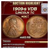 *Highlight* PCGS 1909-s VDB Lincoln Cent 1c ms63 R