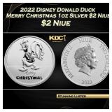 2022 Disney Donald Duck Merry Christmas 1oz Silver