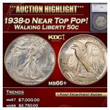 *Highlight* 1938-d Walking Liberty Half Dollar Nea