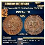 *Highlight* 1865 Fancy 5 RPD Indian Cent FS-1302/S
