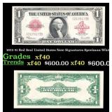 1923 $1 Red Seal United States Note Grades xf Sign