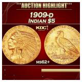 *Highlight* 1909-d Gold Indian Half Eagle $5 Selec