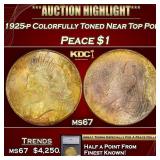 *Highlight* 1925-p Peace Dollar Colorfully Toned N