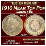 *Highlight* 1910 Proof Liberty Nickel Near Top Pop