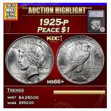 *Highlight* 1925-p Peace Dollar $1 ms66+ SEGS (fc)