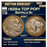 *Highlight* 1929-s Buffalo Nickel TOP POP! 5c ms67