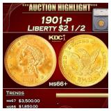 *Highlight* 1901-p Gold Liberty Quarter Eagle $2 1