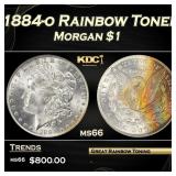 1884-o Morgan Dollar Rainbow Toned $1 Grades GEM+