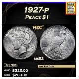 1927-p Peace Dollar $1 Grades Select Unc