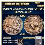 *Highlight* 1938-d/s Buffalo Nickel Colorfully Ton