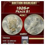 *Highlight* 1926-p Peace Dollar $1 ms65+ SEGS (fc)