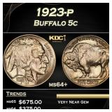 1923-p Buffalo Nickel 5c Grades Choice+ Unc