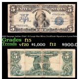 1899 Oncpapa Indian Chief  $5 Large Size Silver Ce