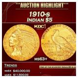 *Highlight* 1910-s Gold Indian Half Eagle $5 Selec