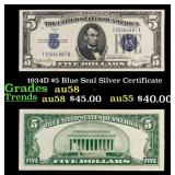 1934D $5 Blue Seal Silver Certificate Grades Choic